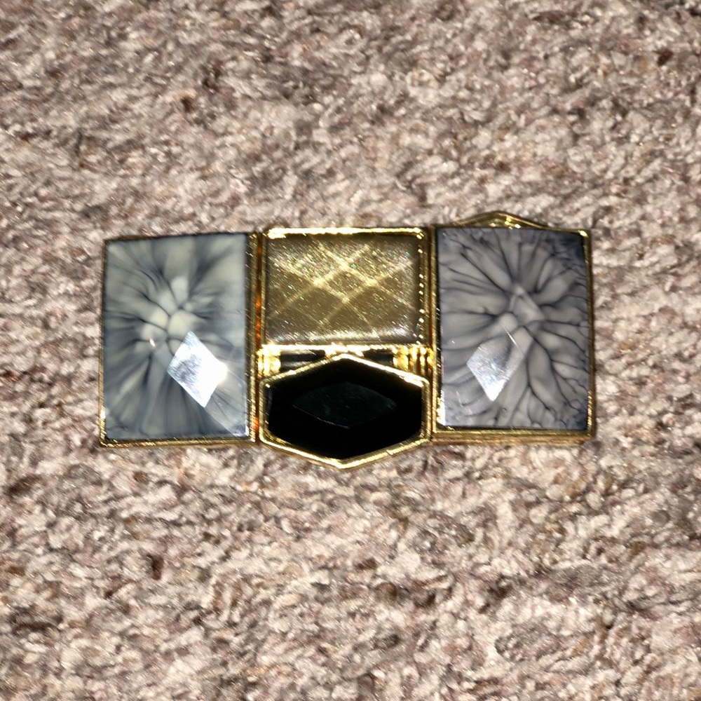 Retro Style Gold, Black and Gray Stretch Bracelet